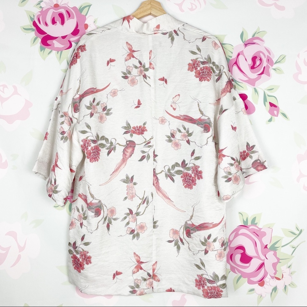 H&M Floral Bird Asian Inspired Kimono XS - Picture 5 of 7